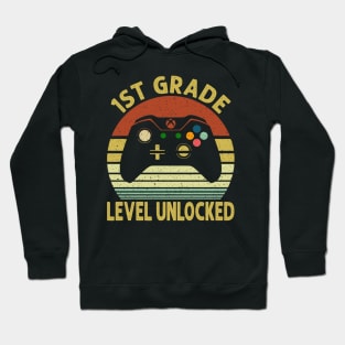 1st Grade Level Unlocked First Day of School Video Gamer Hoodie